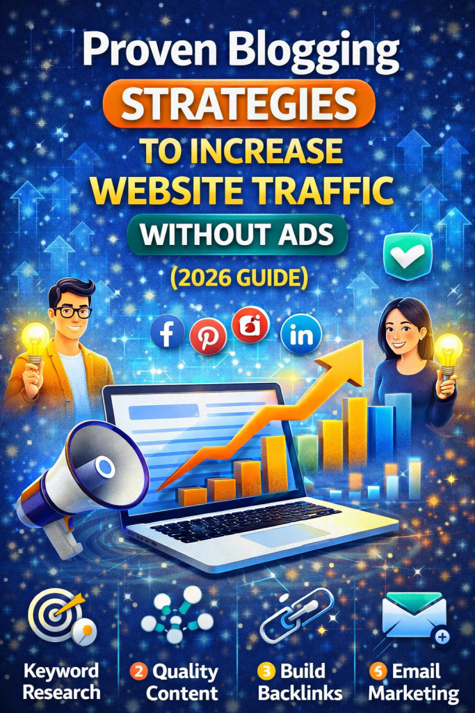 proven blogging strategies. to increase website traffic .without ads.
